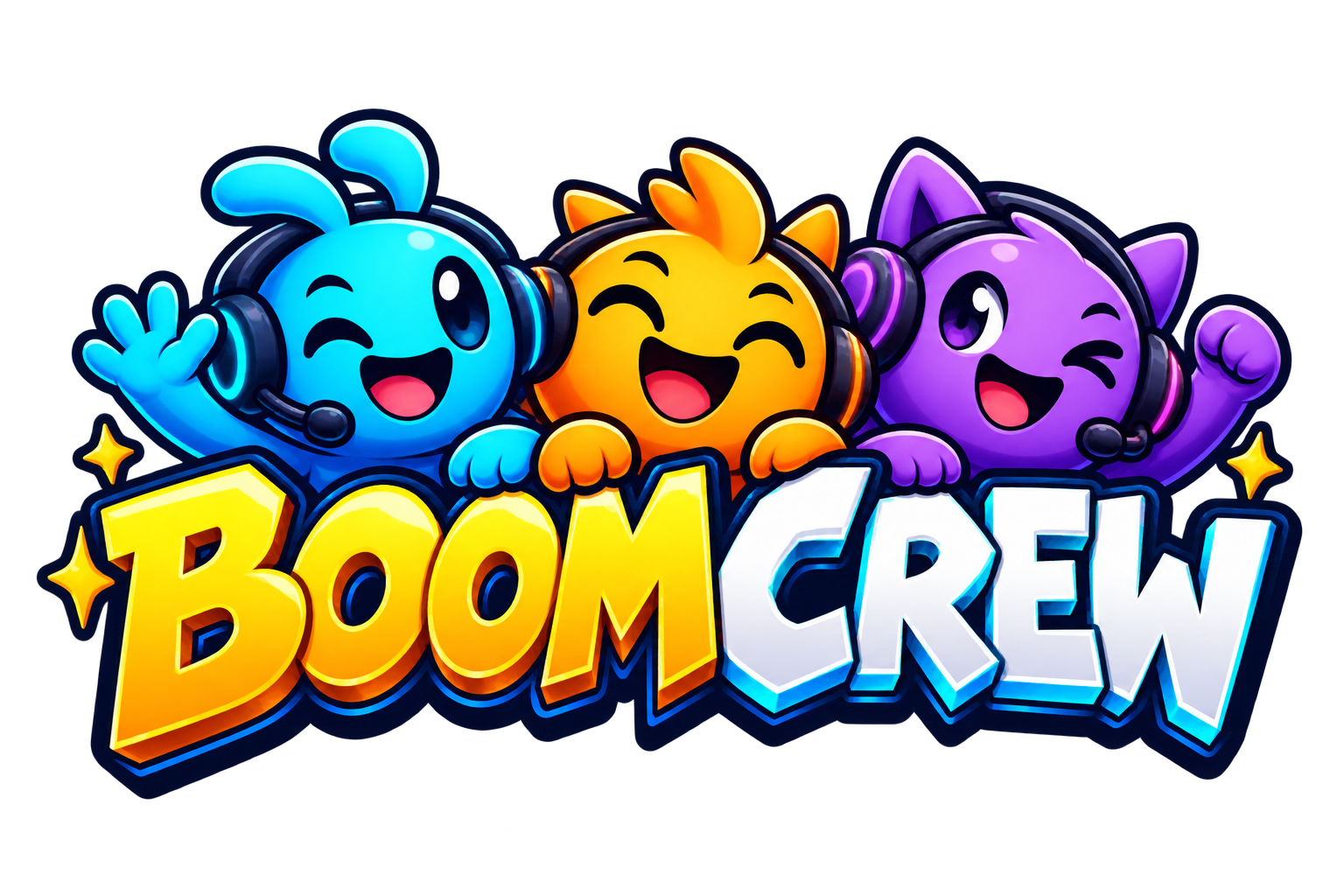 Le mascotte di Boom Crew, un format Just Chatting